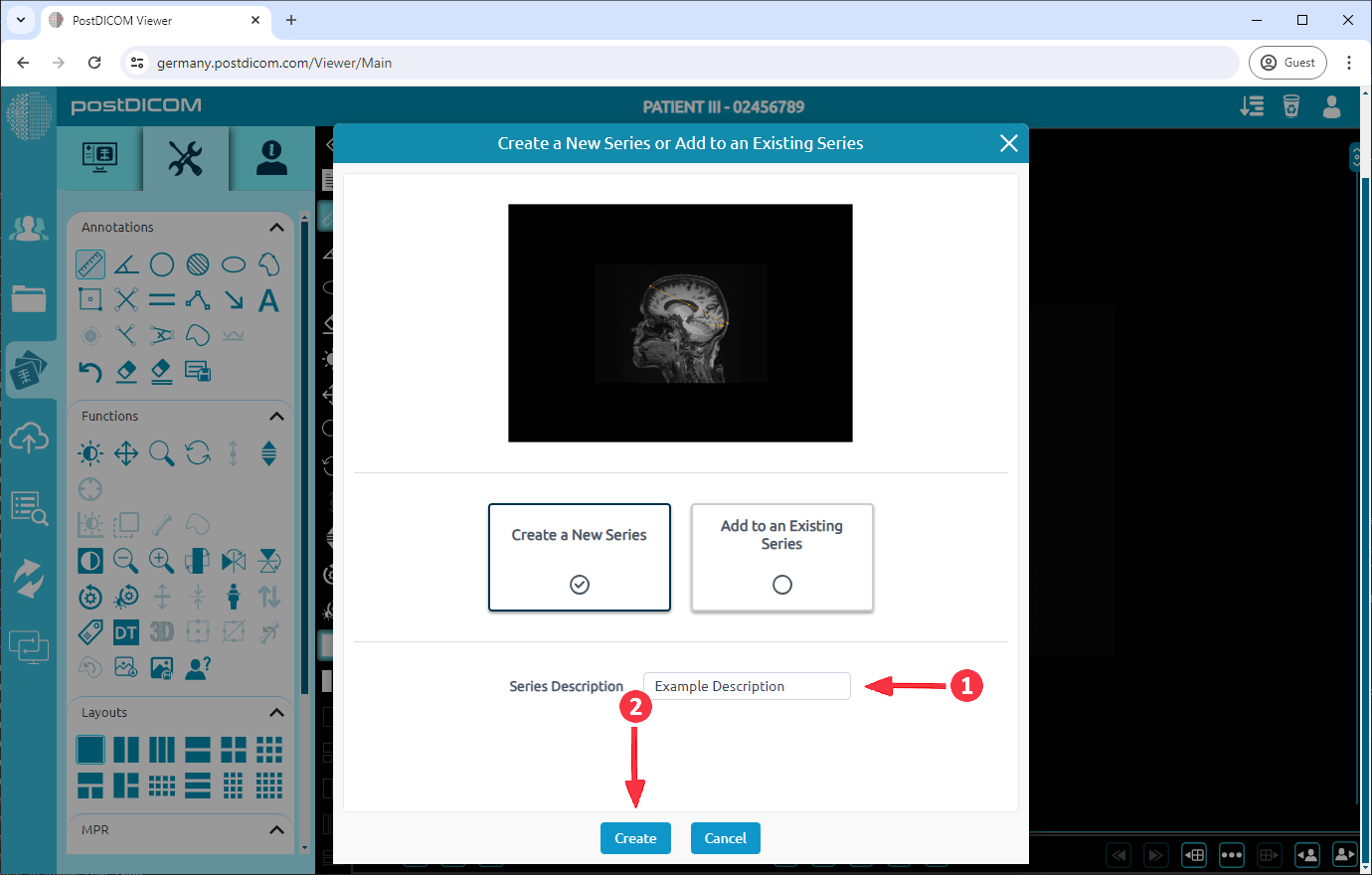 Huidige afbeelding toevoegen als nieuwe serie