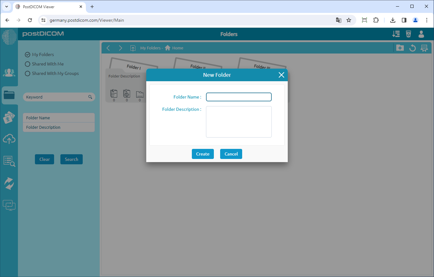 Medische afbeeldingen toevoegen aan mappen