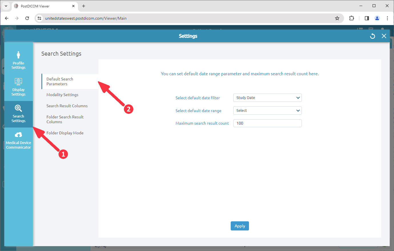 Standaard Zoekparameters Wijzigen