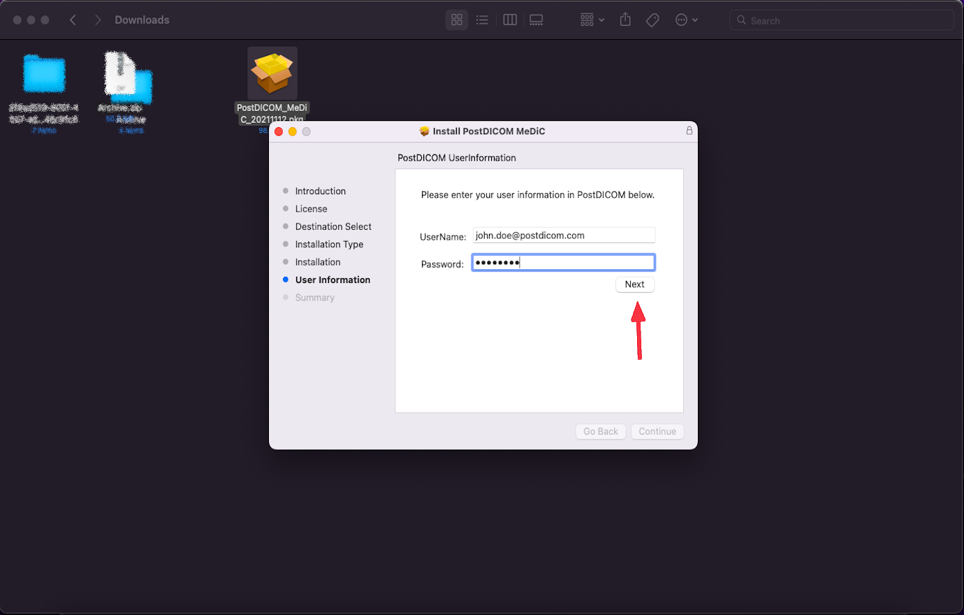 Aanmaken, downloaden en installeren van Medical Device Communicator (MeDiC) voor MacOS