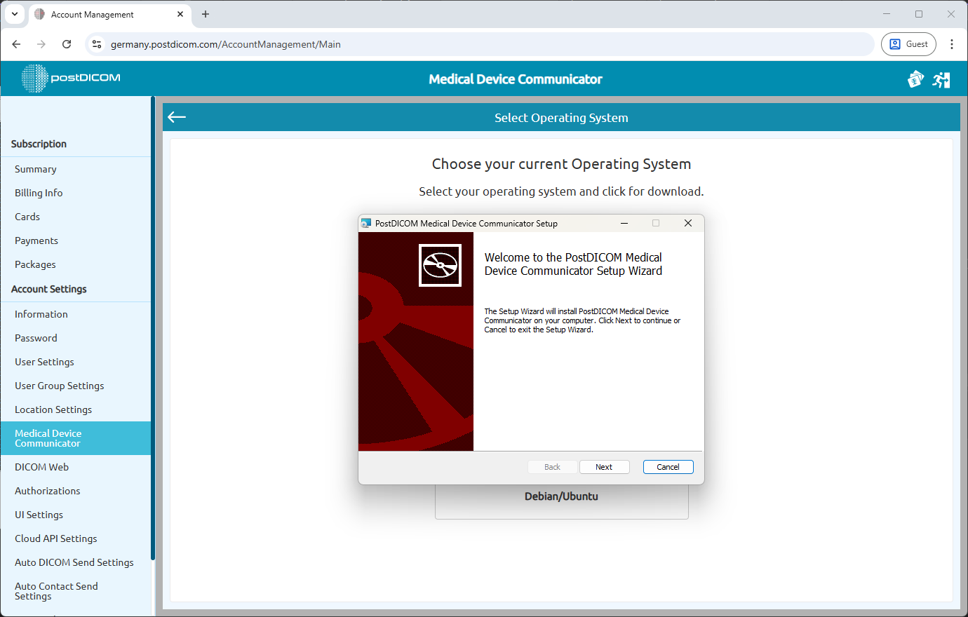 Medical Device Communicator (MeDiC) aanmaken, downloaden en installeren voor Windows