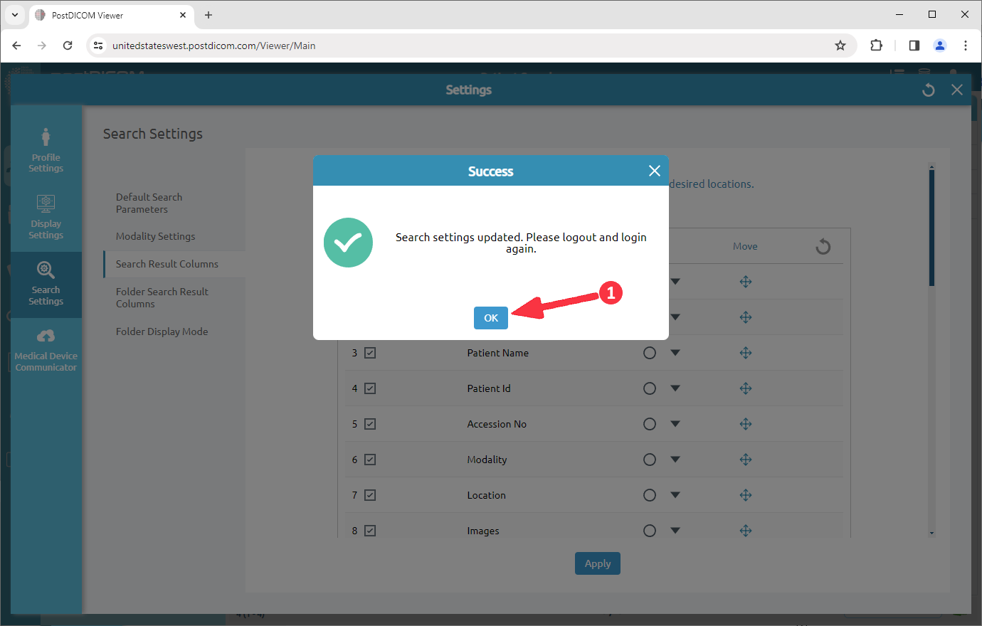 Kolommen voor patiënten zoeken aanpassen