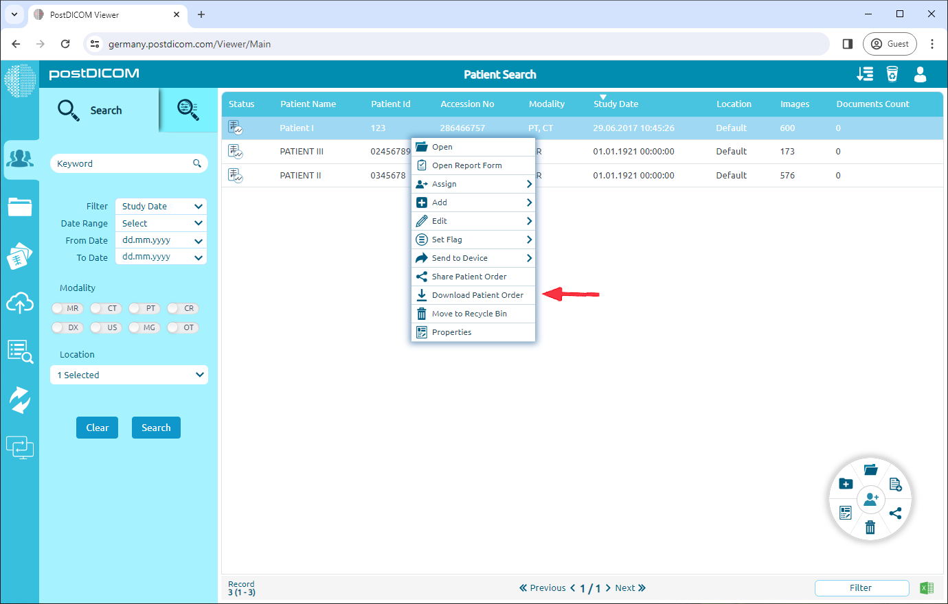 Patiëntbeelden downloaden en cd's branden