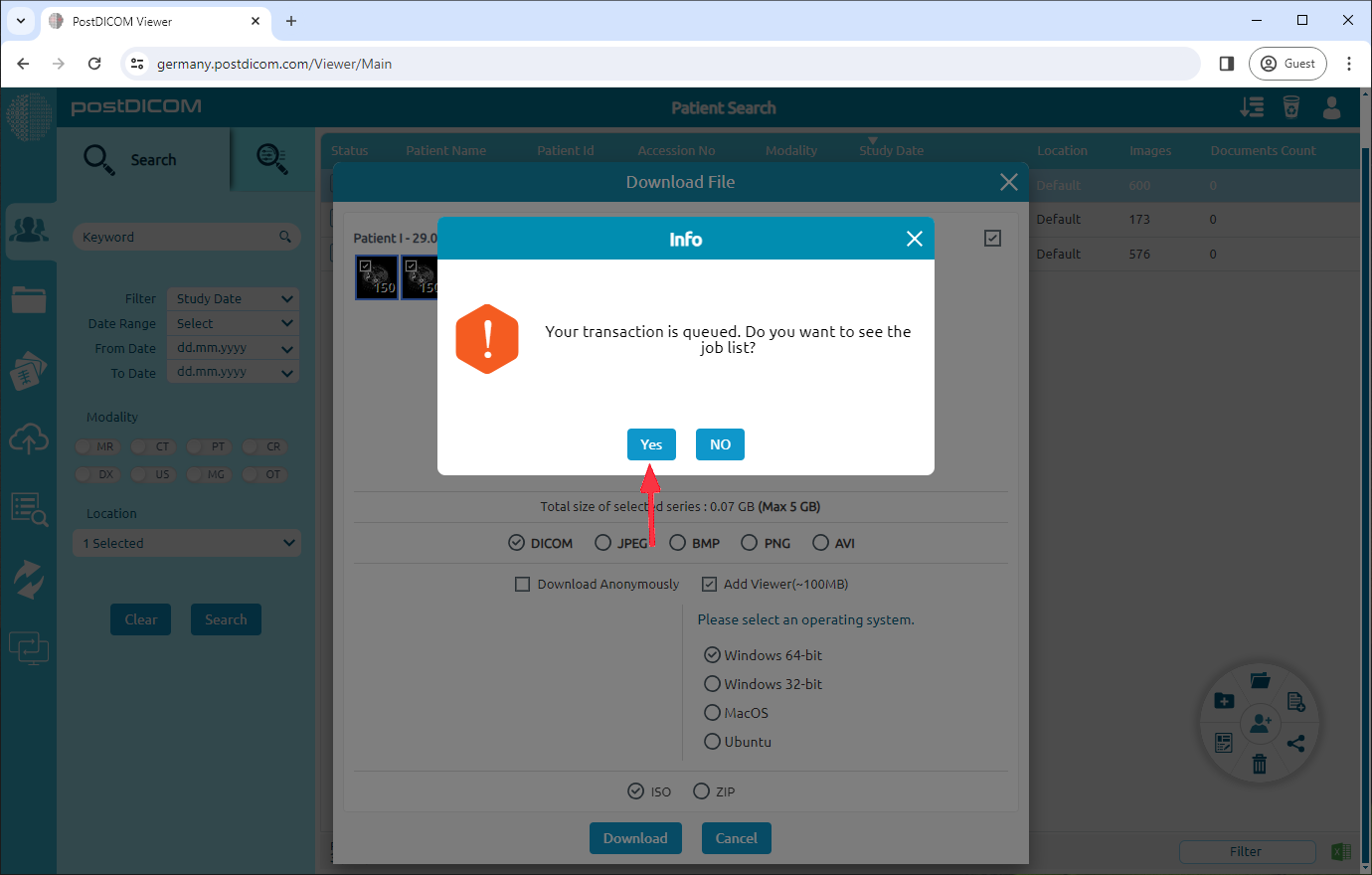 Patiëntbeelden downloaden en cd's branden