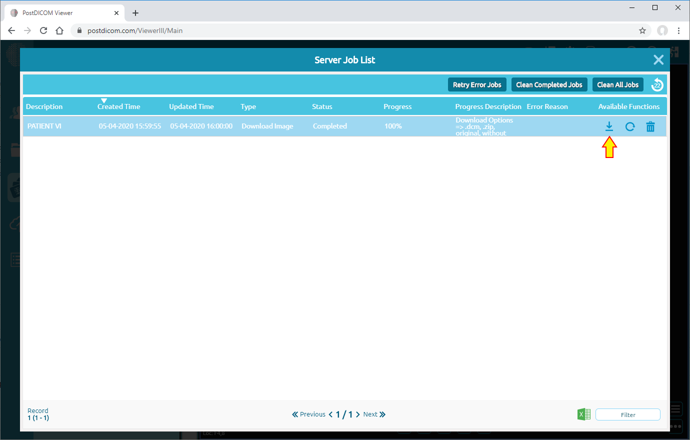 patiëntbeelden downloaden naar schijf