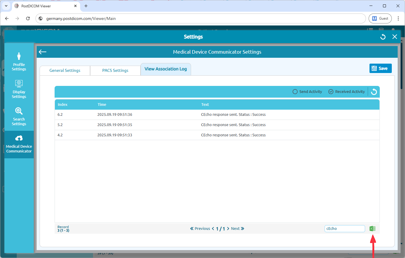 Medical Device Communicator (MeDiC) PACS-serverinstellingen bewerken voor Windows