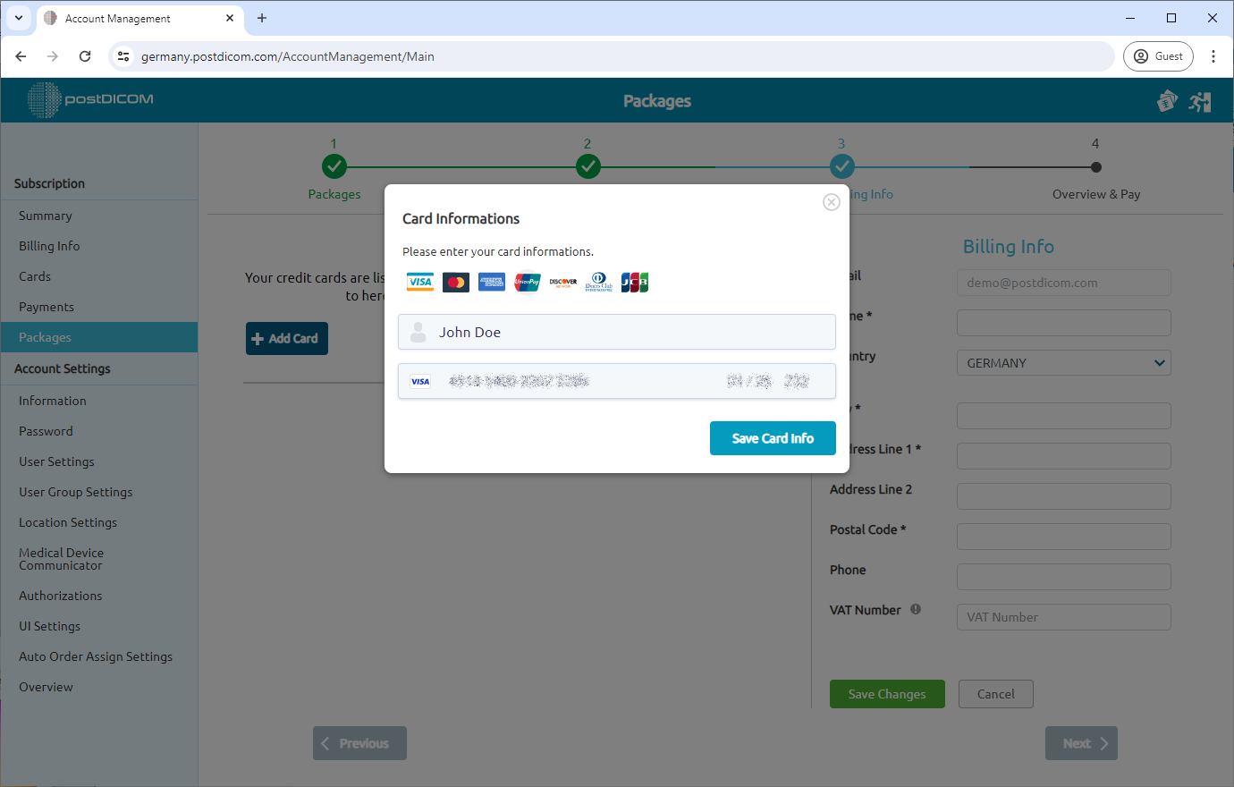 Hoe u zich abonneert op de betaalde pakketten van PostDICOM