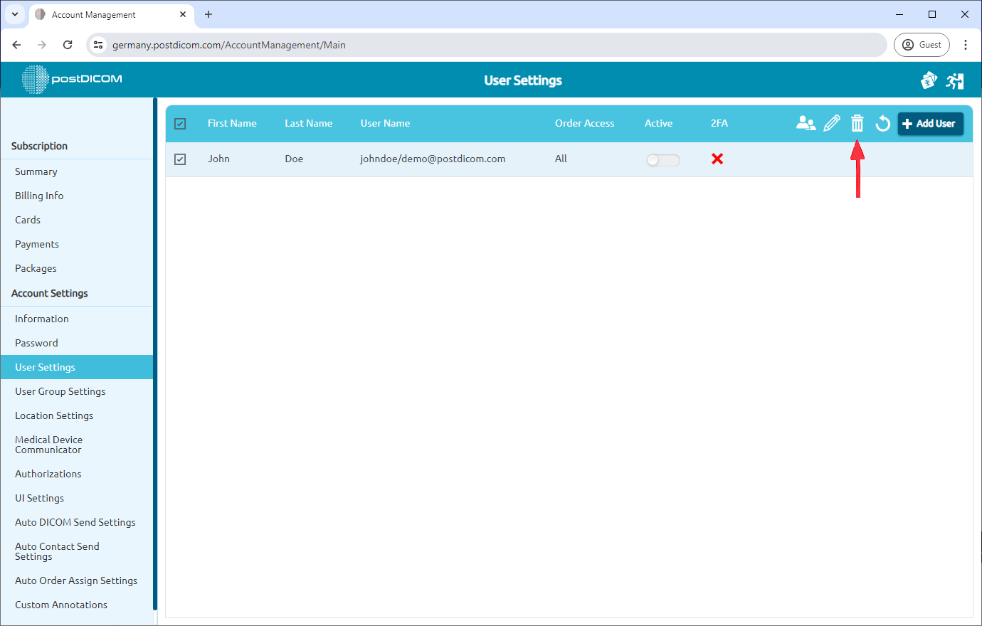 Gebruikersinstellingen beheren