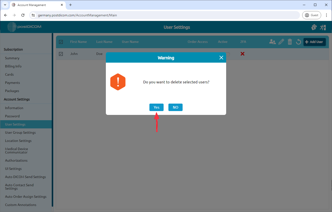 Gebruikersinstellingen beheren