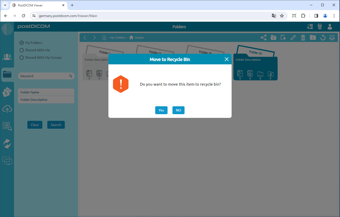 Mappen naar de prullenbak verplaatsen