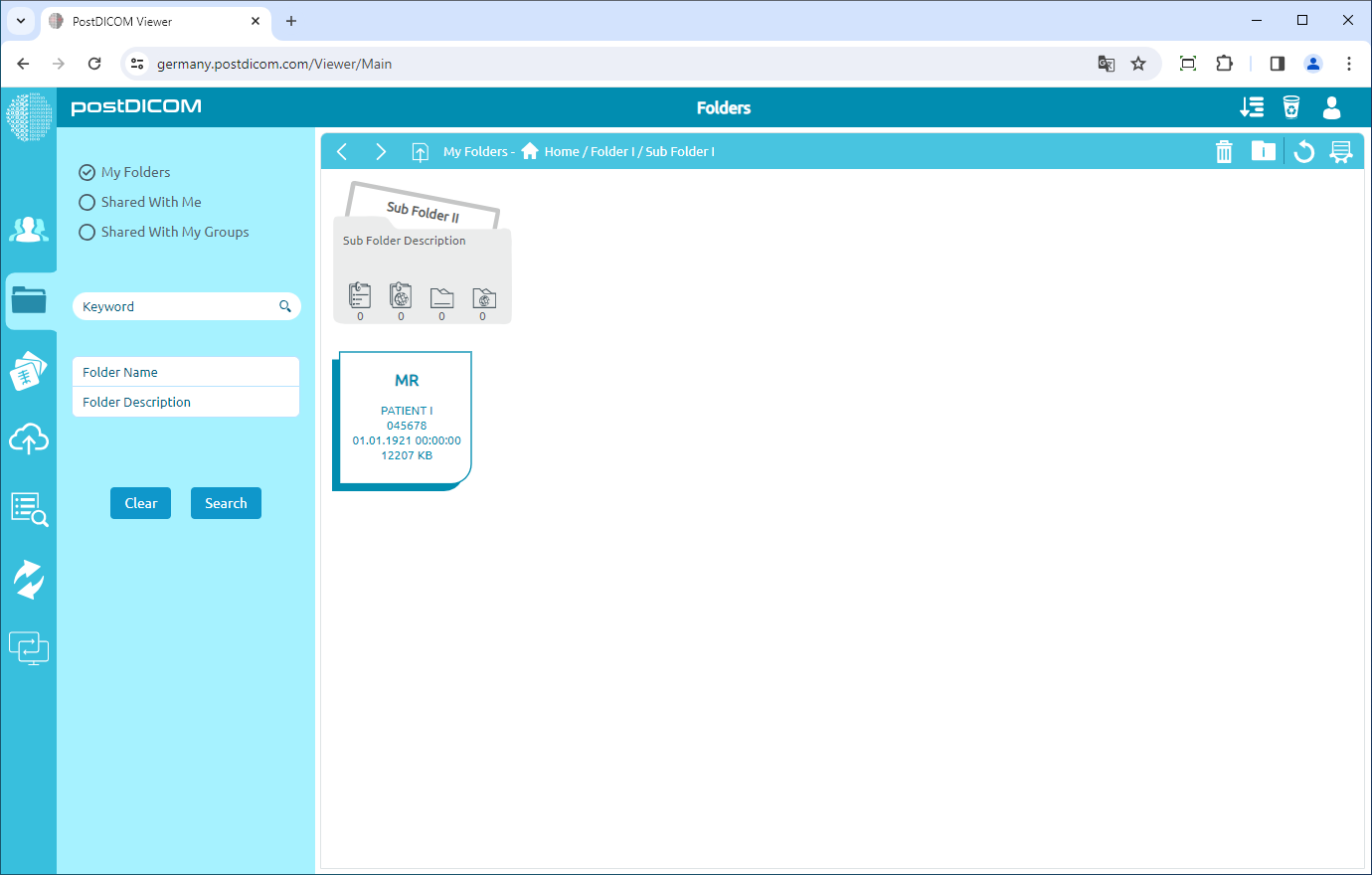 Mappen navigeren en beelden en documenten bekijken