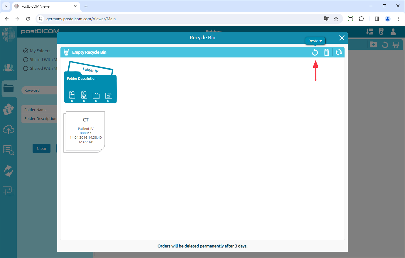Afbeeldingen en mappen herstellen uit de prullenbak