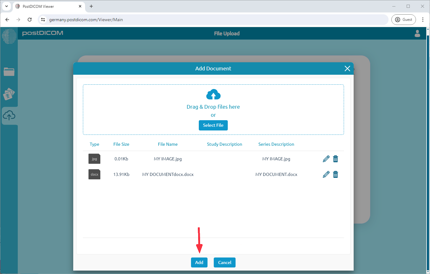 DICOM-beelden naar uw arts sturen