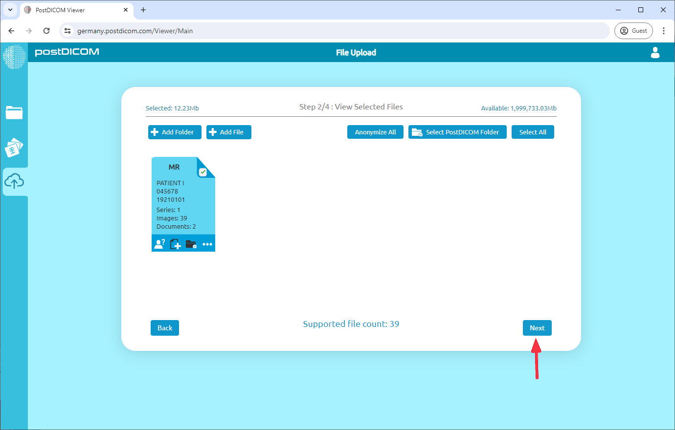 DICOM-beelden naar uw arts sturen