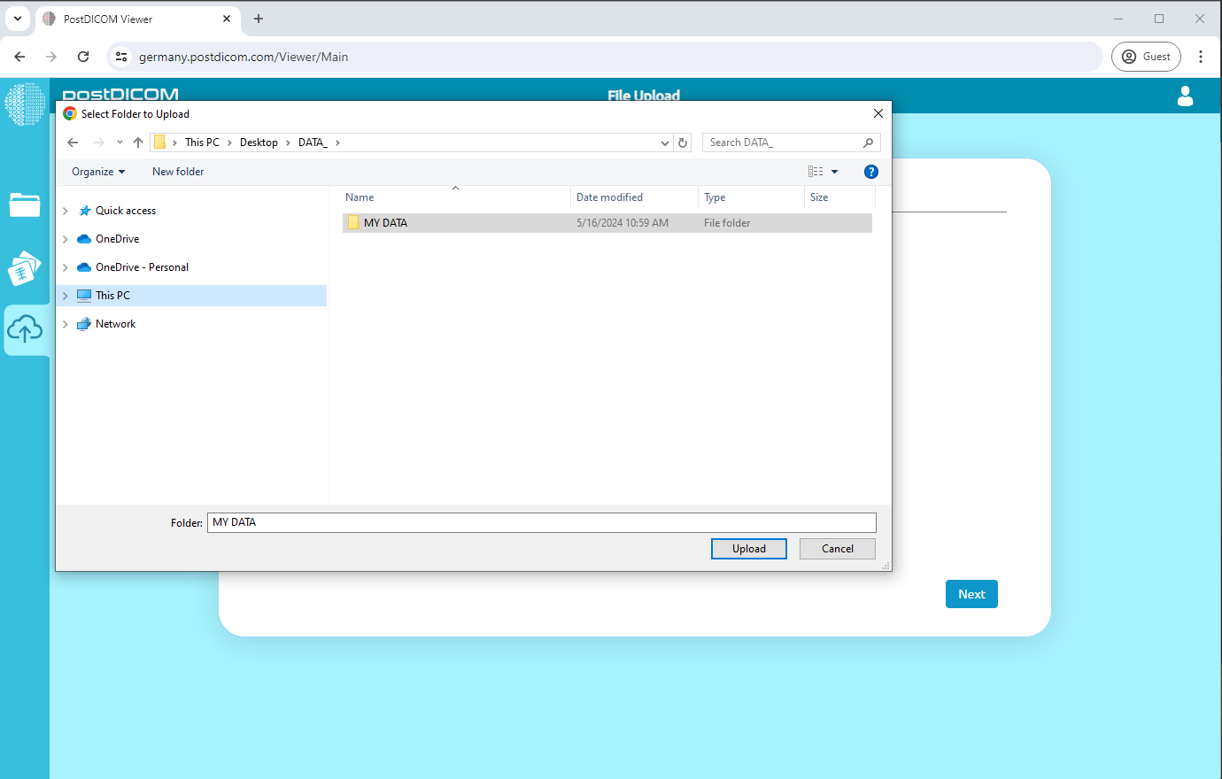 DICOM-beelden naar uw arts sturen