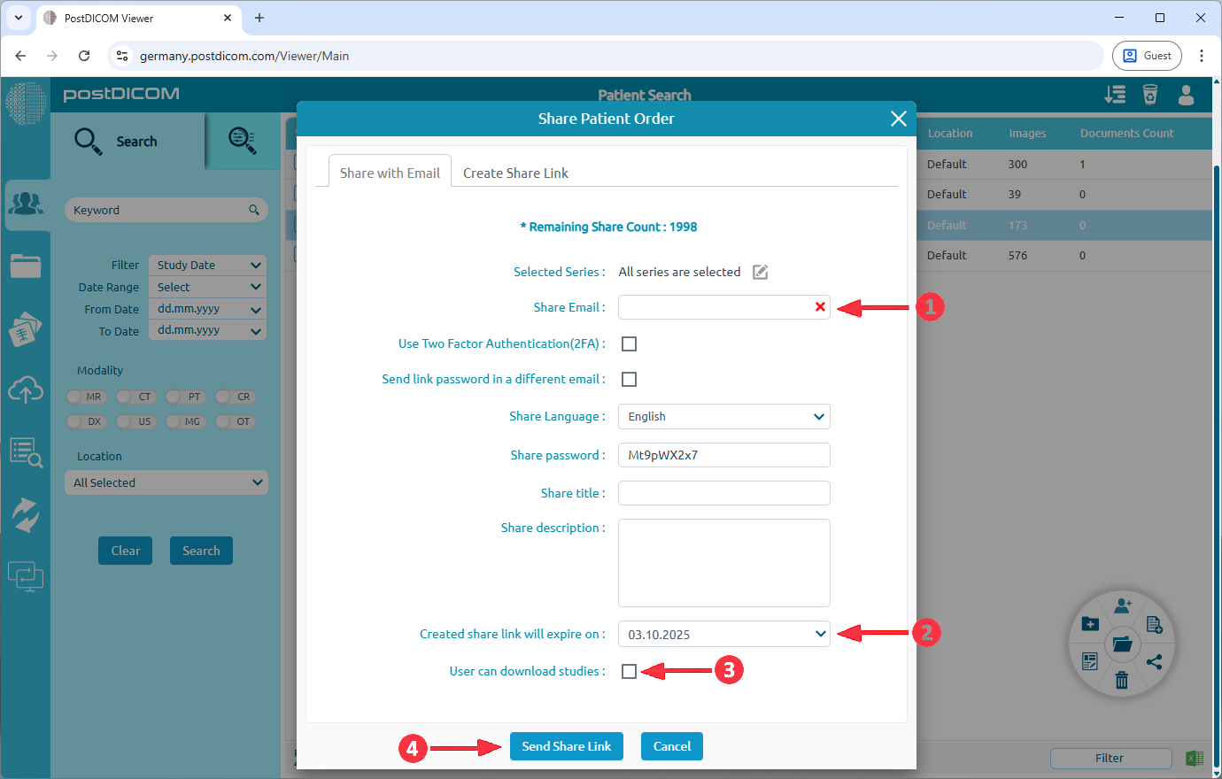 Patiëntorders delen