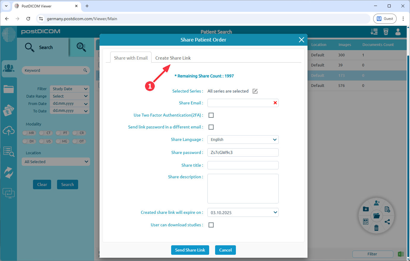 Patiëntorders delen