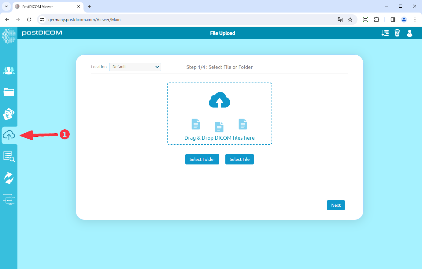 Medische beelden uploaden