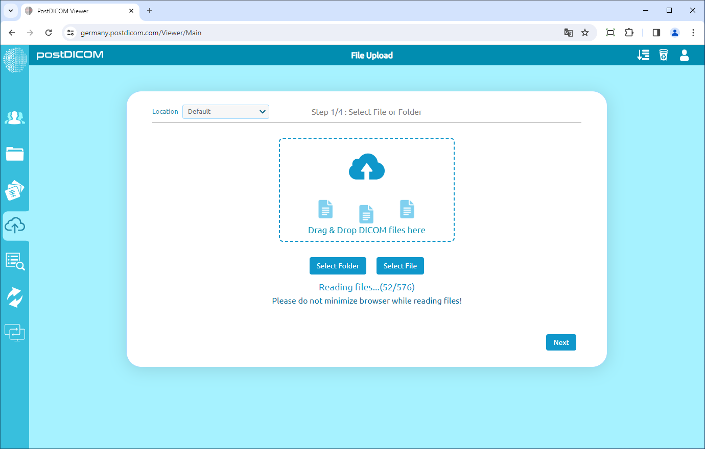 Medische beelden uploaden