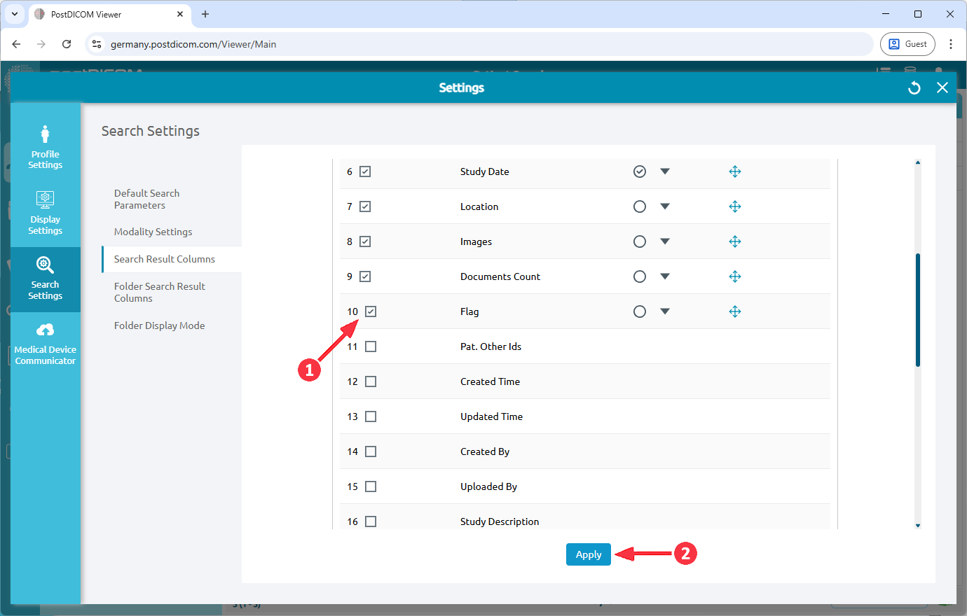 Vlaggen gebruiken om patiëntorders te organiseren en te filteren