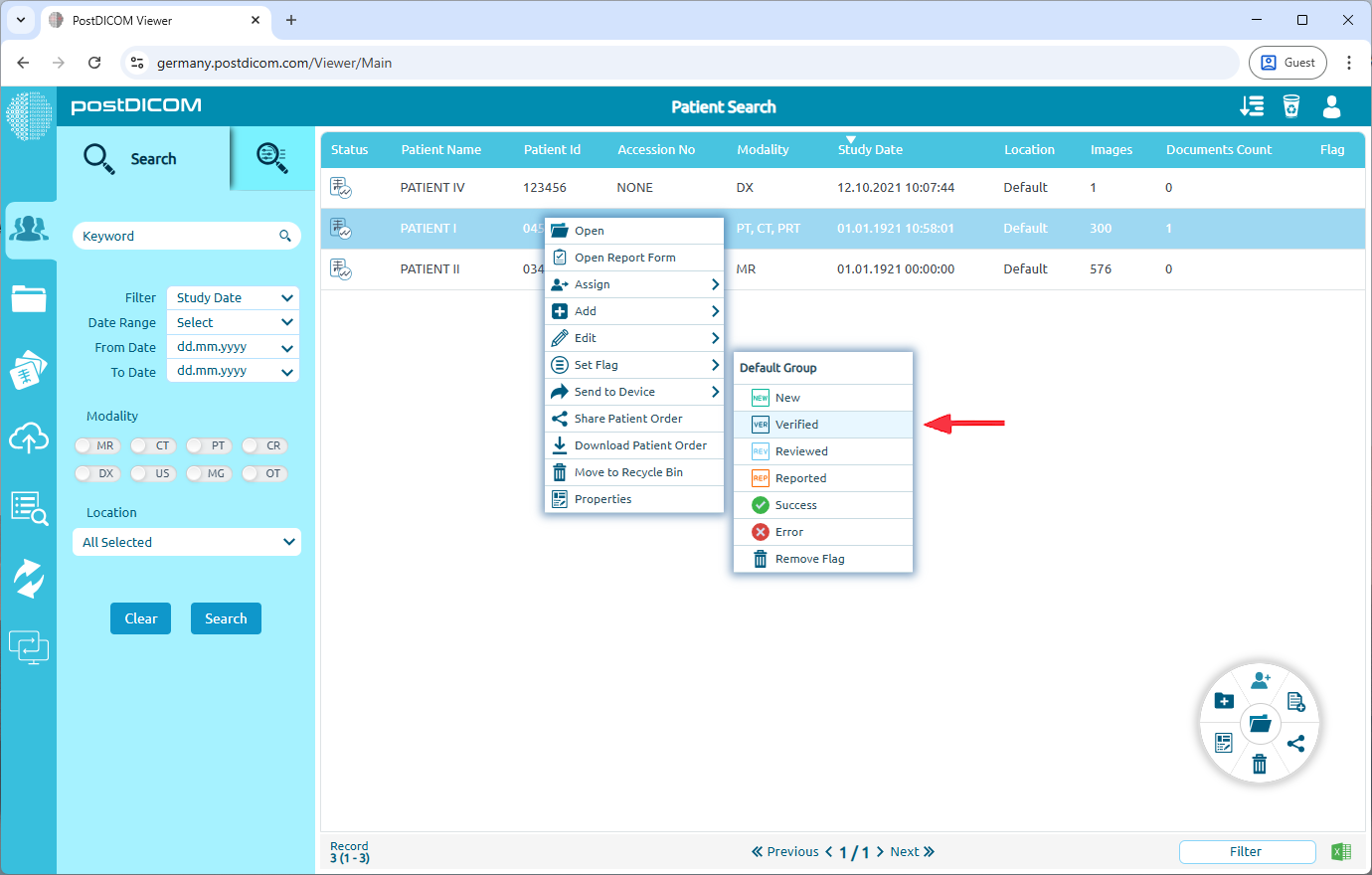Vlaggen gebruiken om patiëntorders te organiseren en te filteren