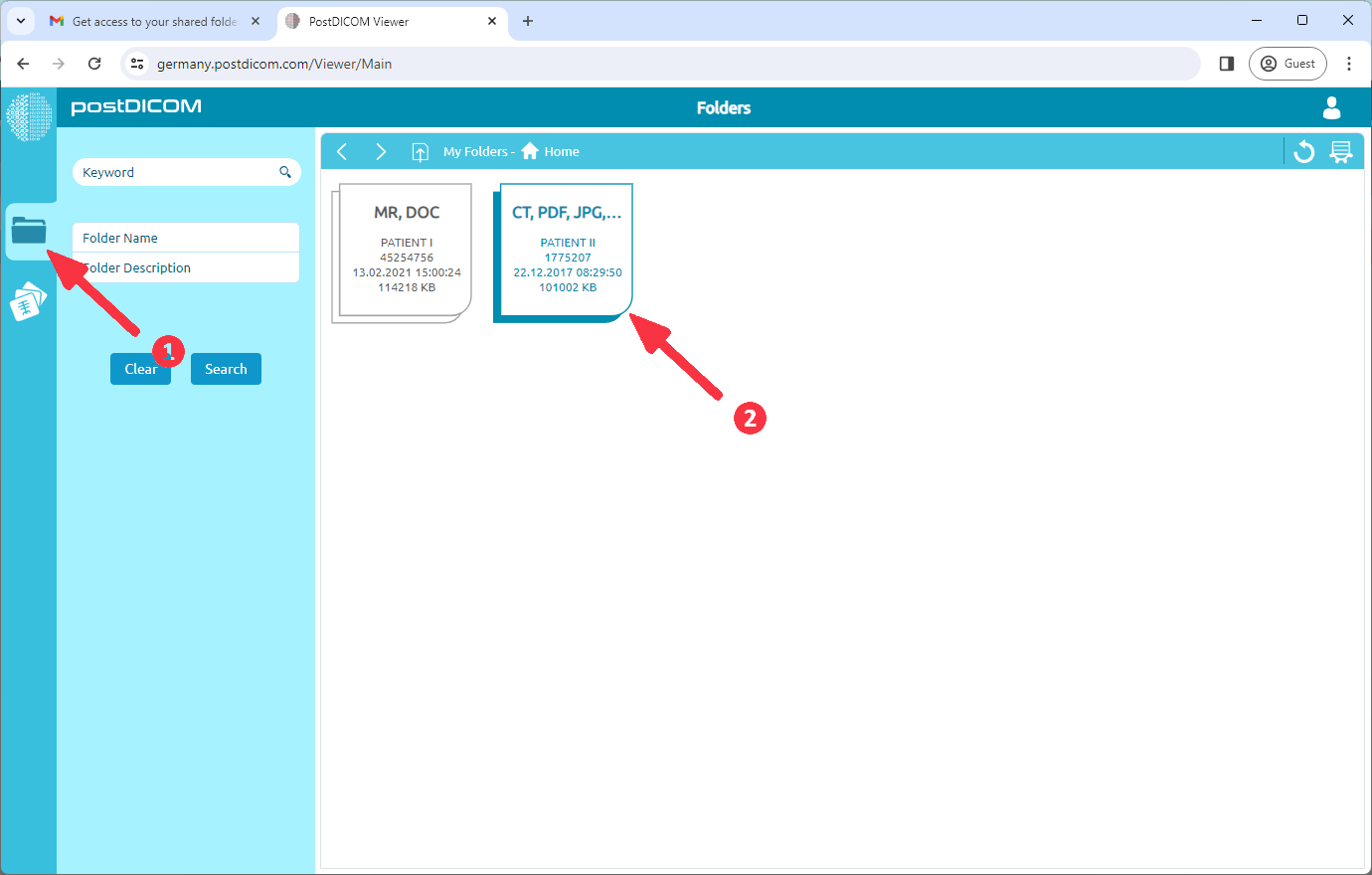 Gedeelde beelden bekijken die naar uw e-mail zijn verzonden