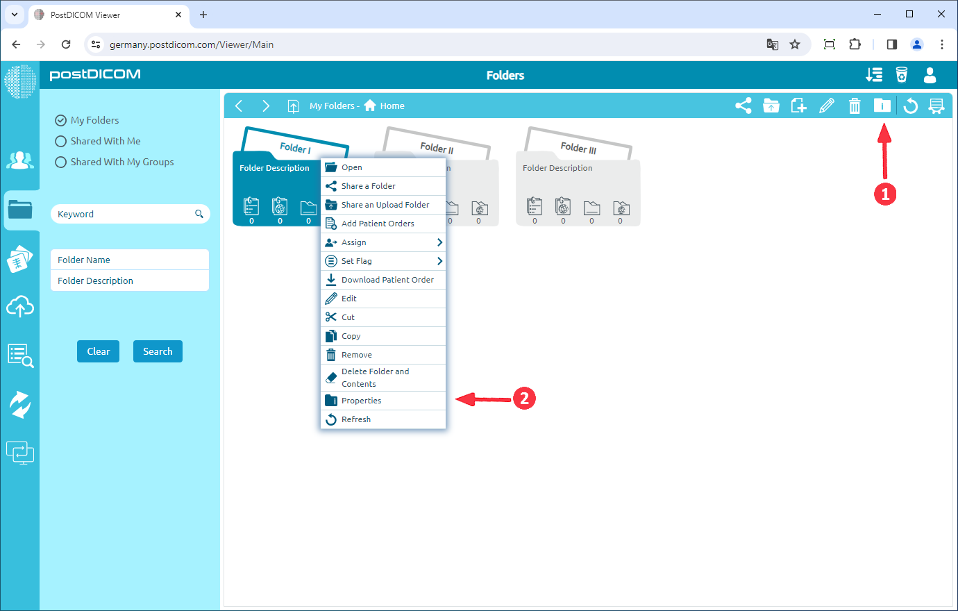 Mapeigenschappen Bekijken