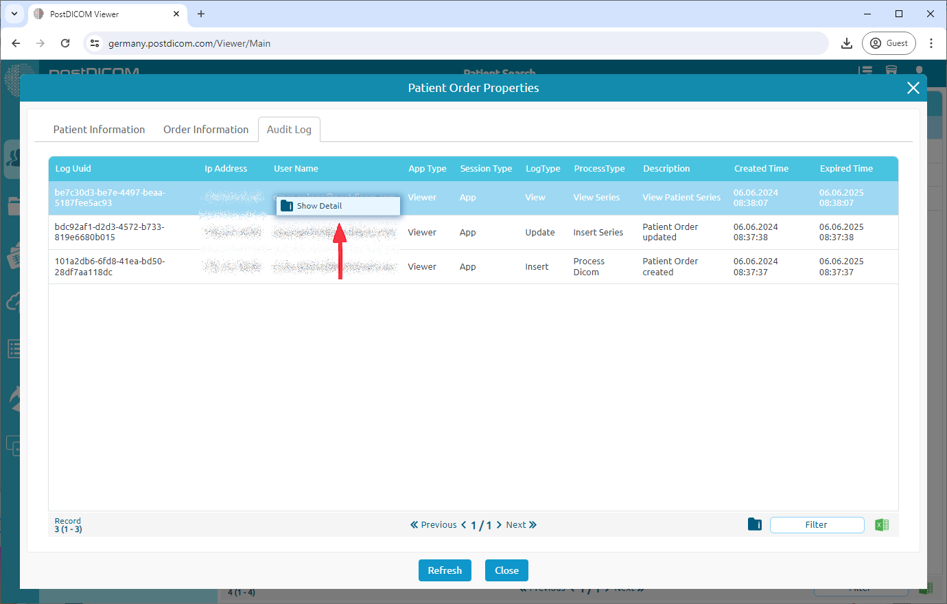Order-eigenschappen bekijken