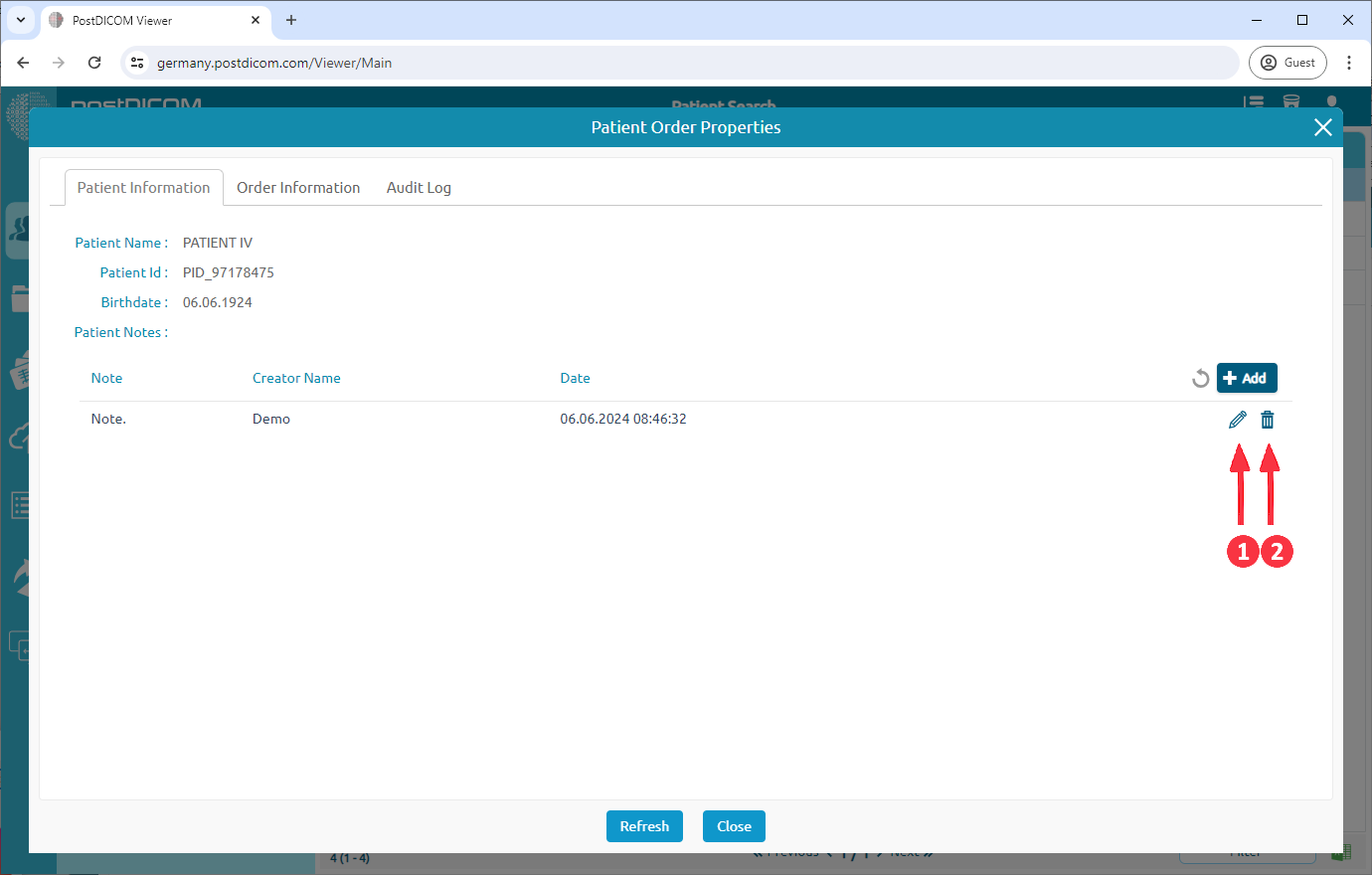 Order-eigenschappen bekijken